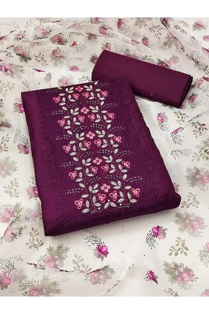 Kalini Ethnic Motifs Embroidered Thread Work Detailed Unstitched Dress Material