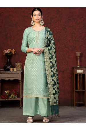 Kalini Ethnic Motifs Woven Design Beads & Stones Detail Jacquard Unstitched Dress Material