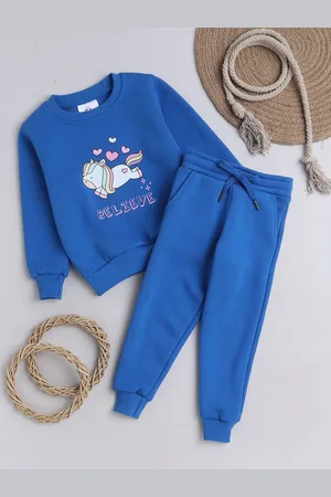 Knitting Doodles Girls Graphic Printed Long Sleeves Fleece Clothing Set