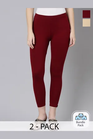Twin Birds Pack Of 2 Women Solid Skinny Fit High Ankle Cropped Leggings