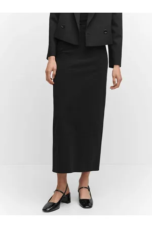 MANGO Straight Midi Skirt With Slit