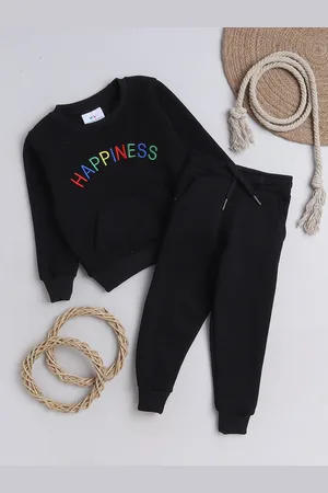 Knitting Doodles Kids Typography Printed T-Shirt & Trousers
