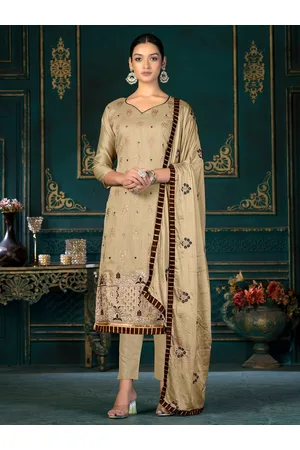 Kalini Ethnic Motifs Embroidered Sequined Unstitched Dress Material