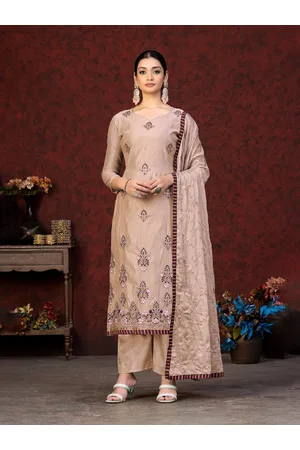 Kalini Ethnic Motifs Embroidered Beads and Stones Detail Unstitched Dress Material