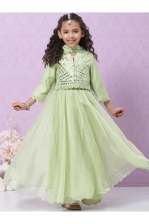 Biba Girls Embellished Ready To Wear Lehenga & Blouse With Dupatta