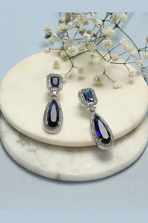 Biba Silver-Plated Contemporary Drop Earrings