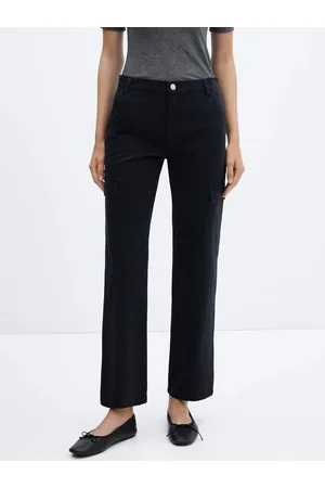 MANGO Women Pure Cotton Straight Fit Cargo Jeans
