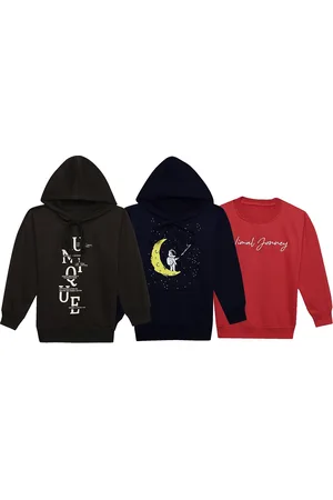 VIMAL JONNEY Kids Pack Of 3 Typography Printed Fleece Sweatshirt