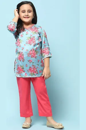 Biba Girls Floral Printed Kurta with Trousers