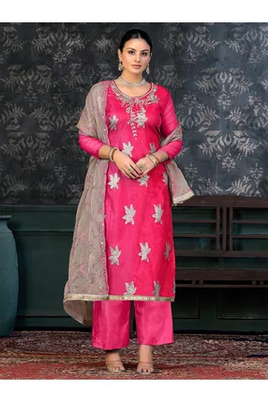 Kalini Ethnic Motifs Woven Design Sequinned Detailed Organza Unstitched Dress Material