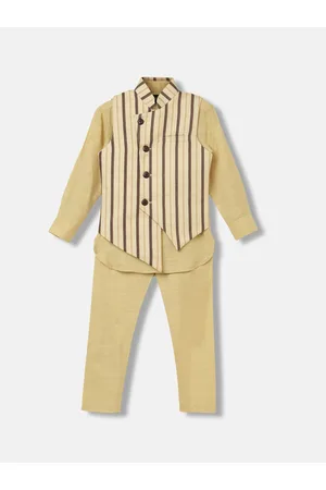 Blue Giraffe Boys Regular Kurta with Trousers With Nehru Jacket