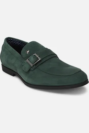 Louis Philippe Men Leather Penny Loafers With Buckle Detail
