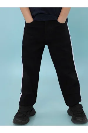 Instafab Boys Smart Slim Fit Side-Striped Stretchable Jeans