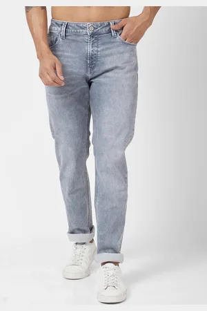SPYKAR Men Grey Relaxed Fit Heavy Fade Clean Look Stretchable Jeans