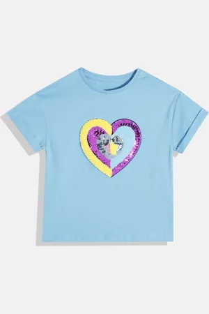 Mothercare Girls Sequinned Applique Pure Cotton T-shirt