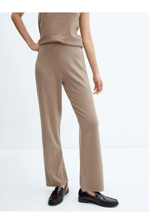 MANGO Women Straight Knitted Trousers