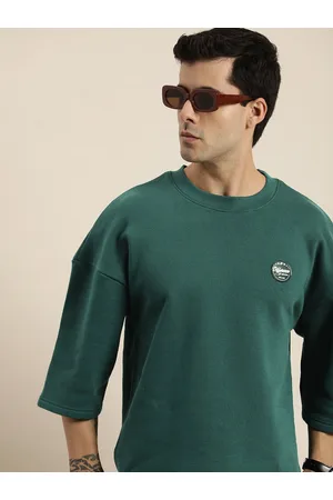 Difference of Opinion Men Oversized Fleece Sweatshirt with Applique Detail