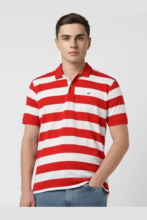 Peter England Striped Polo Collar T-shirt
