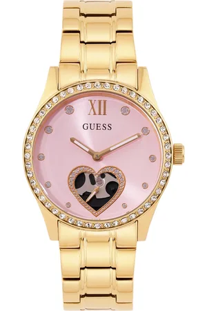 Guess Women Embellished Dial & Bracelet Style Straps Analogue Watch GW0380L2