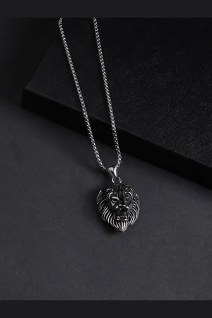 French Accent Men Silver Plated Chain with Pendant
