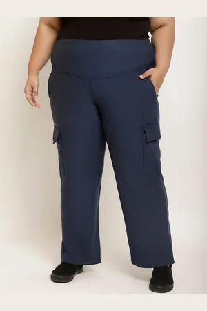 Amydus Women Plus Size High-Rise Tummy Shaper Cargo Trousers