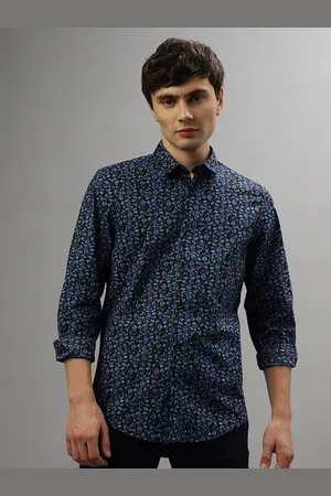 Antony Morato Slim Fit Floral Printed Spread Collar Casual Pure Cotton Shirt