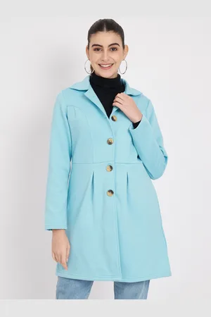 BRINN Notched Collar Hip Length Fleece Overcoat