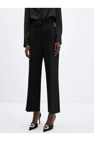 MANGO Women Pleated Trousers With Belt