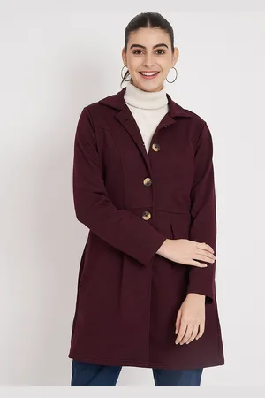 BRINN Notched Collar Hip Length Fleece Overcoat