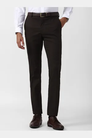 Peter England Men Brown Slim Fit Trousers