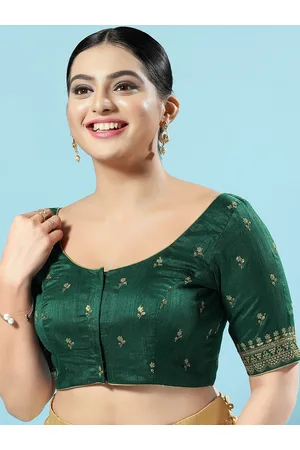 SALWAR STUDIO Embroidered Silk Saree Blouse