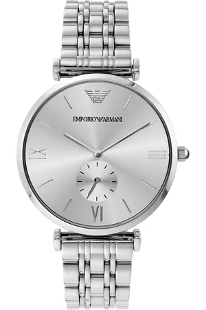 Emporio Armani Unisex Silver-Toned Dial Watch AR1819