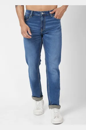 SPYKAR Men Clean Look Straight Fit Heavy Fade Stretchable Jeans