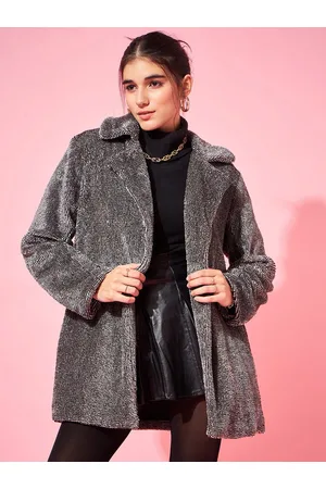 ATHENA Notched Lapel Front-Open Woollen Overcoats
