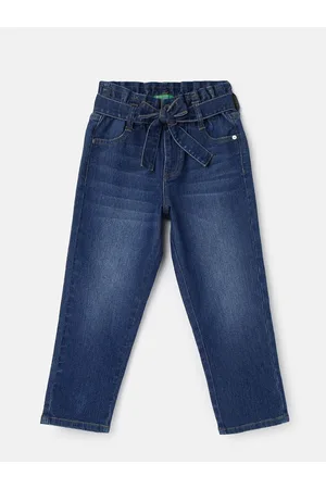 Benetton Infant Girls Mid-Rise Clean Look Light Fade Jeans