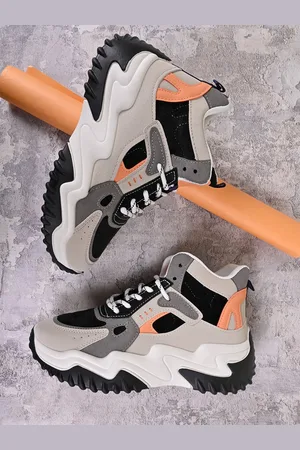 Jove Women Mid Top Colourblocked Lightweight Comfort Insole Sneakers