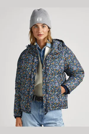 Pepe Jeans Floral Printed Hooded Puffer Jacket