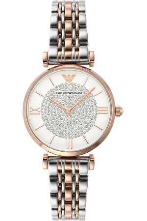 Emporio Armani GIANNI T-B Women Silver Analogue Watch AR1926