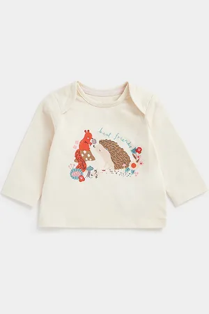 Mothercare Unisex Kids Typography Print Envelope Neck Knitted Pure Cotton T-shirt