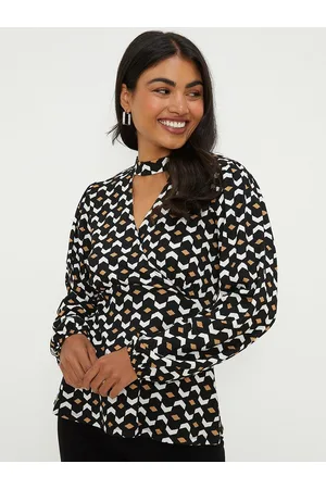 Dorothy Perkins Geometric Print Crinkled Peplum Top