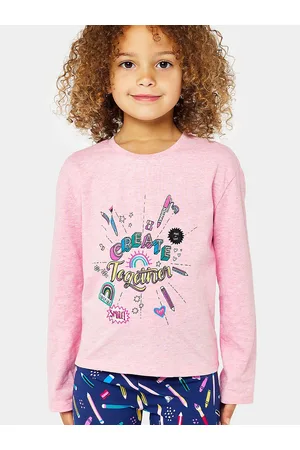Mothercare Girls Printed Pure Cotton T-shirt