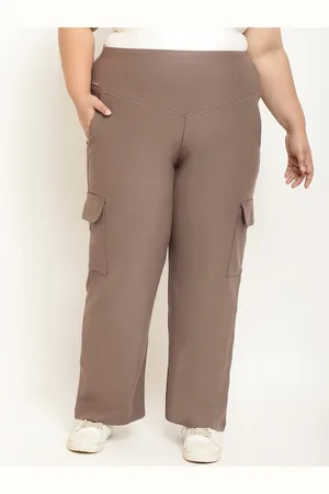 Amydus Women Plus Size High-Rise Cargos