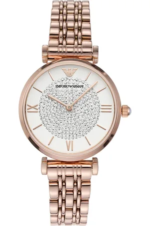 Emporio Armani Women Rose Gold Dial & Rose Gold-Plated Straps Analogue Watch