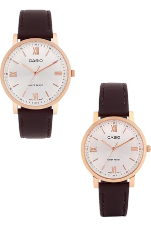 Casio Men Leather Straps Water Resistance Analogue Watch A2162