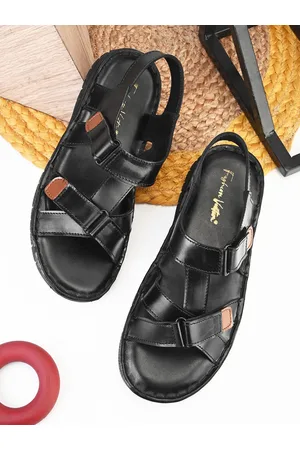 men black leather fashion sandals