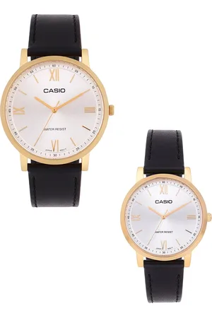 Casio Men Leather Straps Water Resistance Analogue Watch A2160