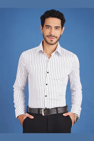 LOUIS STITCH Comfort Striped Cotton Formal Shirt