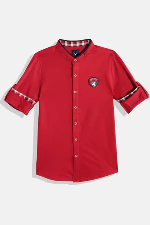 Allen Solly Boys Solid Pure Cotton Knitted Casual Shirt