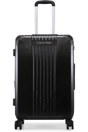 Calvin Klein RELIANT Black Textured Hard-Sided 24" Medium Trolley Suitcase