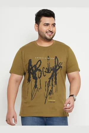 Club York Plus Size Typography Printed Cotton T-shirt